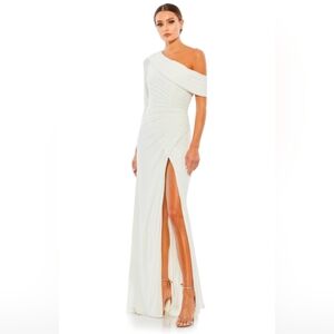 NWT LEENA MACDUGGAL Elegant One-Shoulder White Dress 14